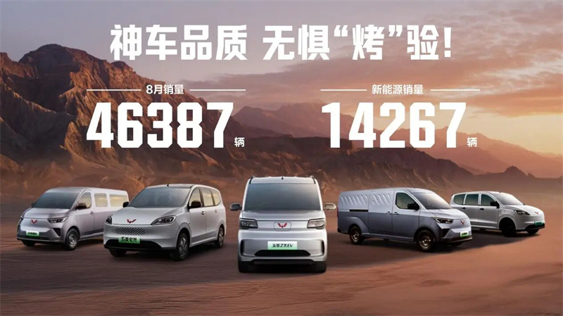 여름 결과가 있습니다! Wuling Red Label은 8 월에 46,387 대를 판매했으며, 새로운 에너지 차량은 월간 31%의 기록을 차지했습니다.
